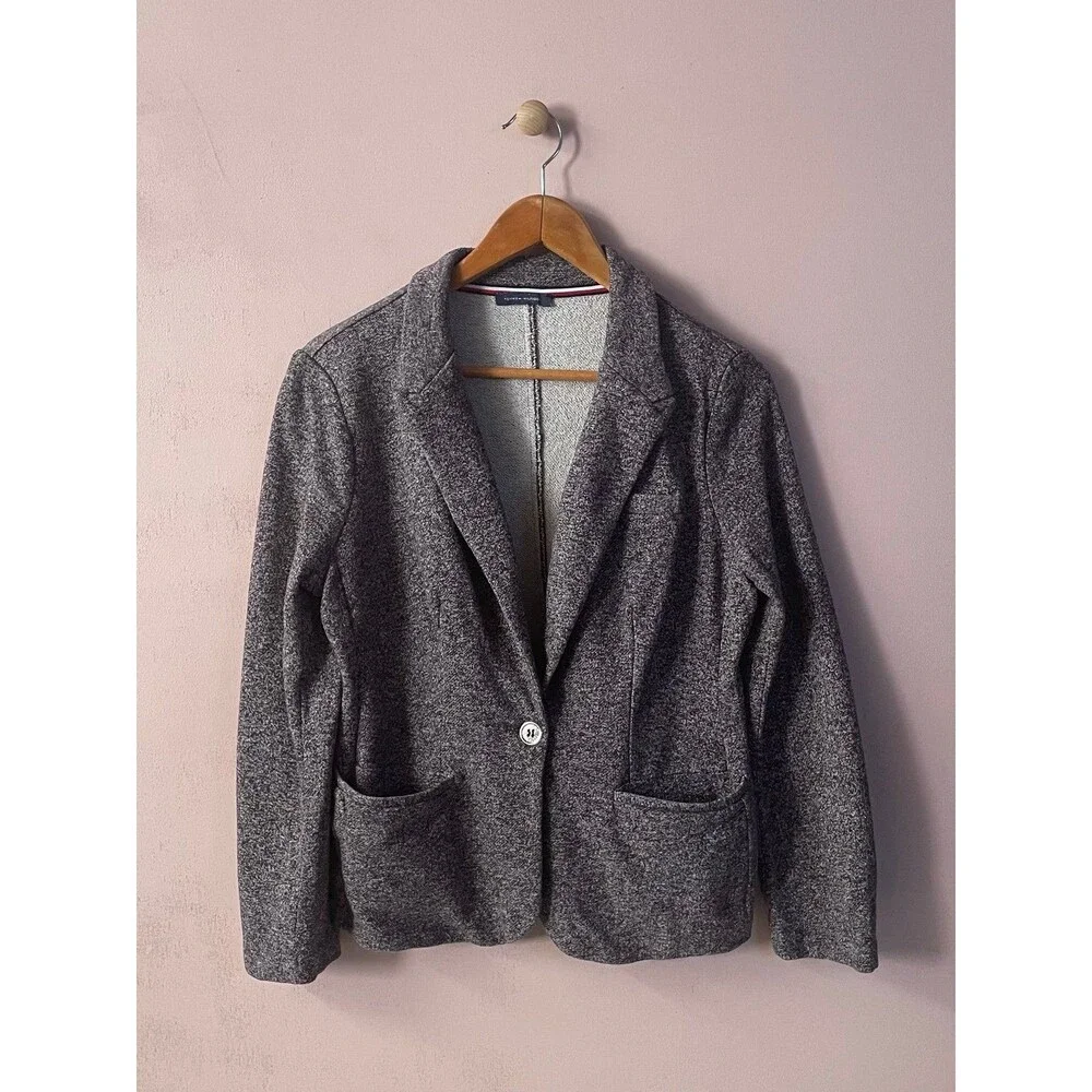 Tommy Hilfiger Brown Marled French Terry Blazer Size S GUC